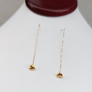 18K Gold Heart Earrings